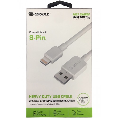 iPhone/IPads _ USB Data Cable 10 FT (Heavy Duty)_White